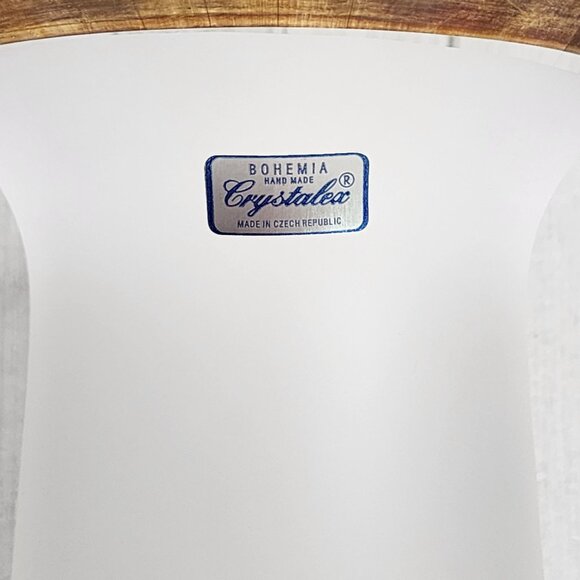 VTG Bohemia Handmade Crystalex Frosted Glass Vase Gold Trim 8.25'' Tall - Picture 5 of 10